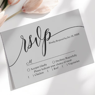 Cartão de Resposta de Casamento em Letra Simples C