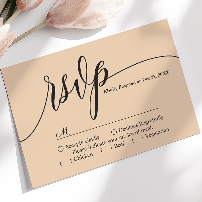 Cartão de Resposta de Casamento em Letra Simples P (Criador carregado)