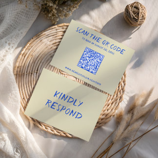 Cartão de Resposta de Casamento em QR Code Colorid