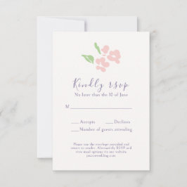Cartão de Resposta de Casamento em Script Floral A
