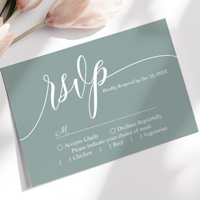 Cartão de Resposta de Casamento em Script Simples  (Criador carregado)