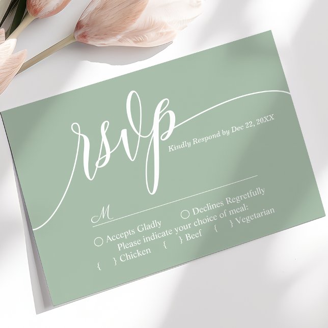 Cartão de Resposta de Casamento em Script Simples  (Criador carregado)