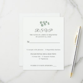 Cartão de Resposta de Casamento em Verde Salvia Eu