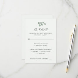 Cartão de Resposta de Casamento em Verde Salvia Eu