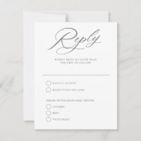 Cartão de Resposta de Casamento Escrito à Mão Grac