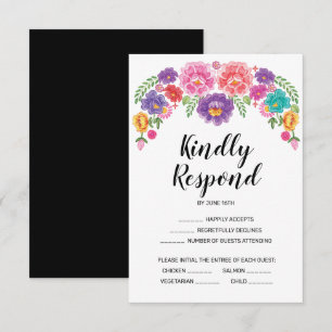 Cartão de Resposta de Casamento Fiesta