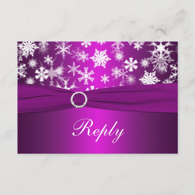 Cartão de Resposta de Casamento Flocos de Neve Rox (Frente)