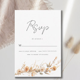 Cartão de Resposta de Casamento Flor Silvestre Pês