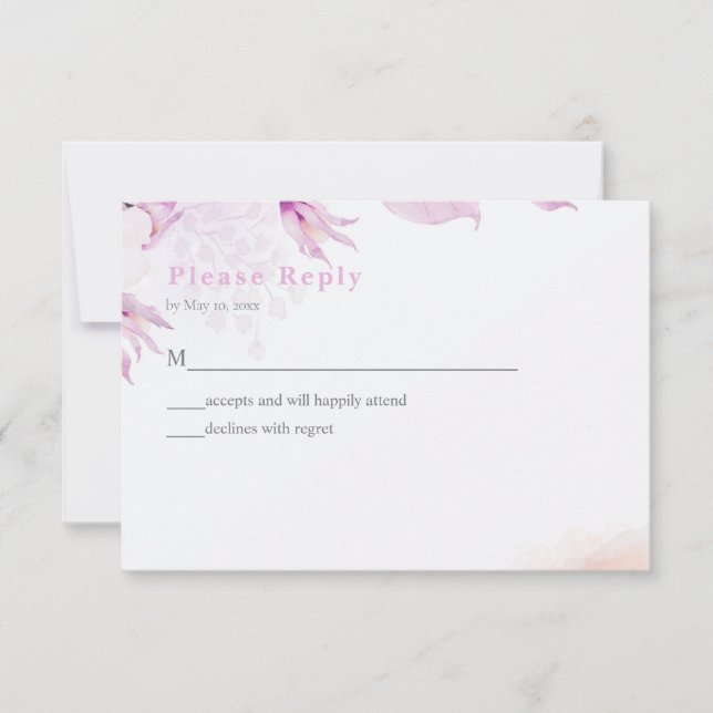 Cartão de Resposta de Casamento Floral Boho Modern (Frente)