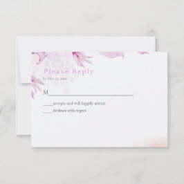 Cartão de Resposta de Casamento Floral Boho Modern