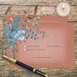 Cartão de Resposta de Casamento Floral Boho Rust &