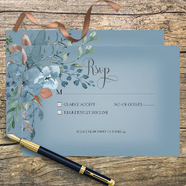 Cartão de Resposta de Casamento Floral Boho Rust &