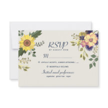 Cartão de Resposta de Casamento Floral Botânico