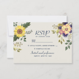 Cartão de Resposta de Casamento Floral Botânico