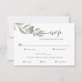 Cartão de Resposta de Casamento Floral Chic Modern