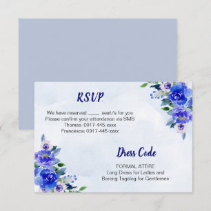 Cartão de Resposta de Casamento Floral com Aquarel