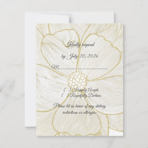 Cartão de Resposta de Casamento Floral com Linha D