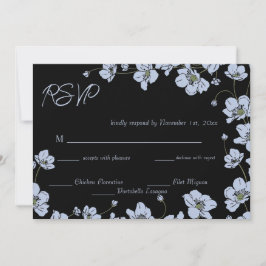 Cartão de Resposta de Casamento Floral de Anêmona 