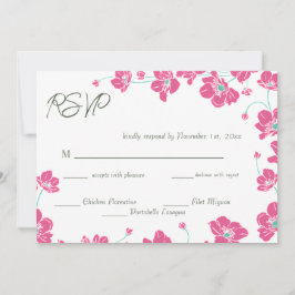Cartão de Resposta de Casamento Floral de Anêmona 