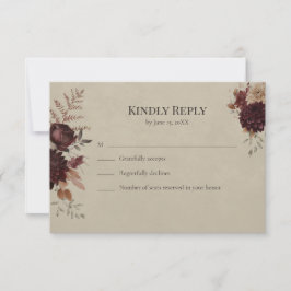 Cartão de Resposta de Casamento Floral de Bruxa Vi