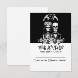 Cartão de Resposta de Casamento floral de casal de