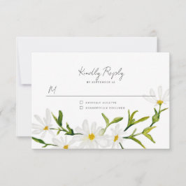 Cartão de Resposta de Casamento Floral de Watercol