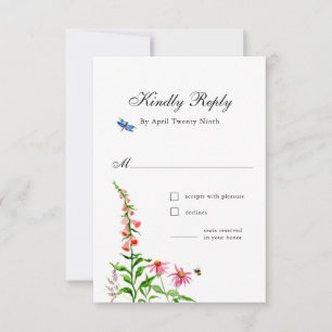 Cartão de Resposta de Casamento Floral do Jardim I