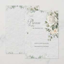 Cartão de Resposta de Casamento Floral Elegante