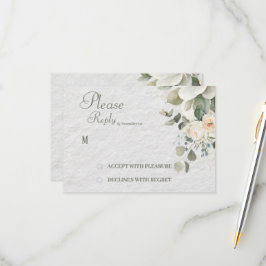 Cartão de Resposta de Casamento Floral Elegante