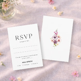 Cartão de Resposta de Casamento Floral Elegante co