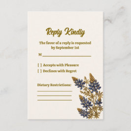 Cartão de Resposta de Casamento Floral Elegante Te