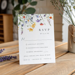 Cartão de Resposta de Casamento Floral em Aquarela