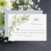 Cartão de Resposta de Casamento Floral em Aquarela