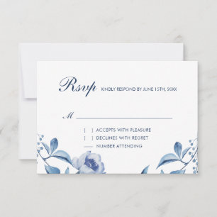Cartão de Resposta de Casamento Floral em Aquarela