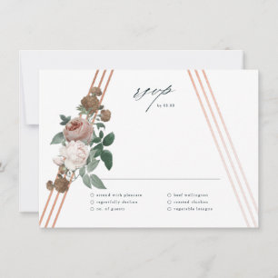 Cartão de Resposta de Casamento Floral Geométrico 