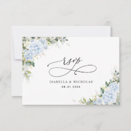 Cartão de Resposta de Casamento Floral Hortênsia A