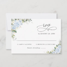 Cartão de Resposta de Casamento Floral Hortênsia A