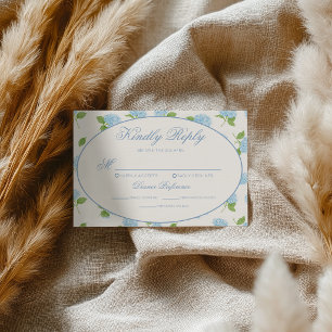 Cartão de Resposta de Casamento Floral Hortênsia A