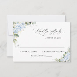 Cartão de Resposta de Casamento Floral Hortênsia A