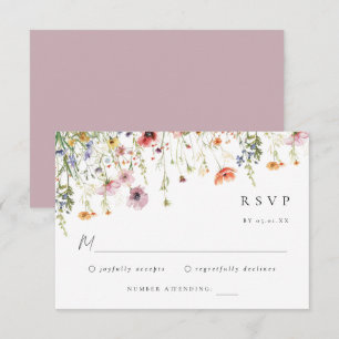 Cartão de Resposta de Casamento Floral Jardim de V