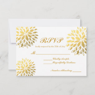 Cartão de Resposta de Casamento Floral Moderno com