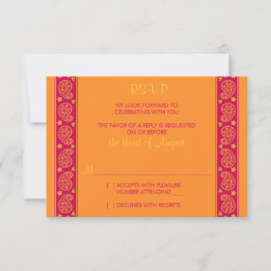 Cartão de Resposta de Casamento Floral Paisley Lar