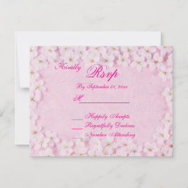 Cartão de Resposta de Casamento Floral Rosa Românt