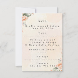Cartão de Resposta de Casamento Floral Suave Elega
