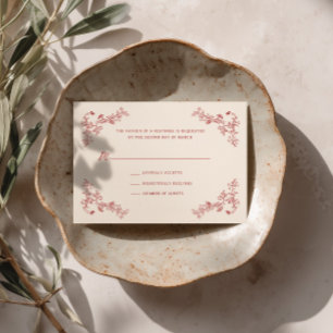 Cartão de Resposta de Casamento Floral Vintage Car