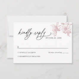 Cartão de Resposta de Casamento Floral Vitoriano R