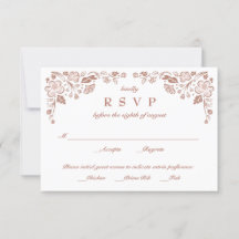Cartão de Resposta de Casamento Florid Frame Falso