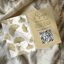 Cartão de Resposta de Casamento Folha de Ginkgo Do
