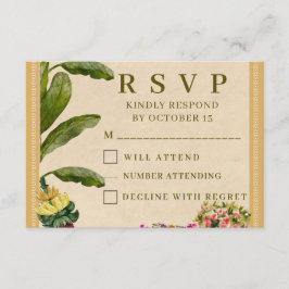 Cartão de Resposta de Casamento Formal Tradicional