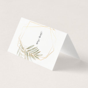 Cartão de Resposta de Casamento Geometria Dourada